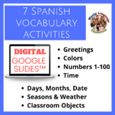 Spanish Beginner Topics Digital, Google Slides™ Vocabulary