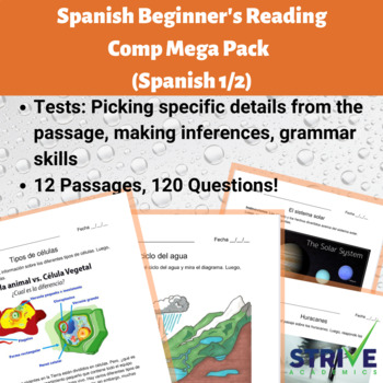 Preview of Spanish Beginner's Reading Comp Mega Pack (Spanish 1)