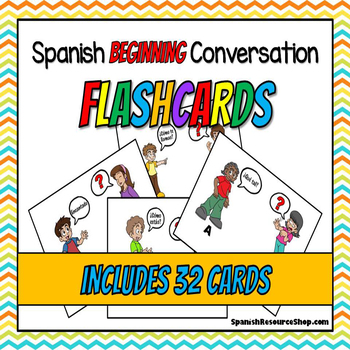 Preview of Beginning Spanish Conversation Flash Cards BUNDLE