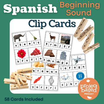 Preview of Spanish Beginning Sound Clip Cards
