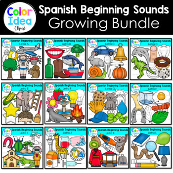 Preview of Spanish Beginning Sounds - Growing Bundle