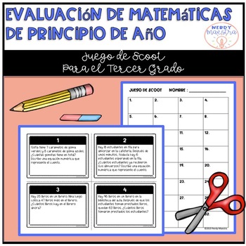 Preview of Spanish Beginning of Year Math Assessment for 3rd Grade Scoot Game