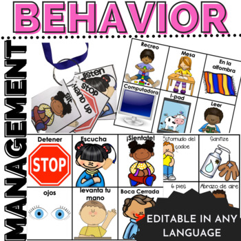 Preview of Behavior Management Visuals Editable for any Language