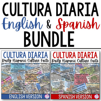 Preview of Spanish Bell Ringers Warm Ups 175 Daily Hispanic Culture Facts ENG SPAN BUNDLE