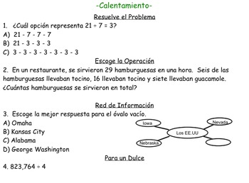 Preview of Two Months of Spanish Bellwork (3-4 questions each day)