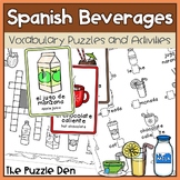 Spanish Beverages Puzzles and Activities for Grades 1 to 6