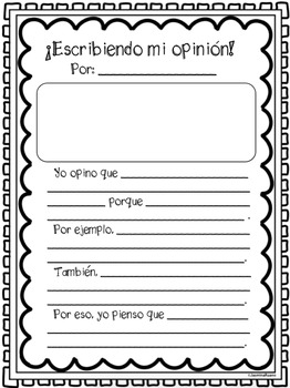 Spanish Bilingual Opinion Writing Unit by Midwest Maestra | TpT