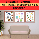 Spanish Bilingual flashcards and posters MEGA BUNDLE