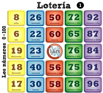 Preview of Spanish Bingo - Lotería Los números 0-100