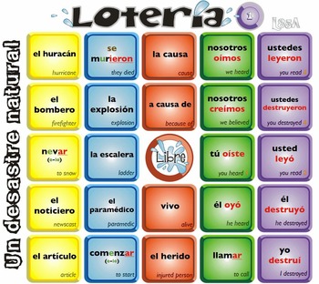 Spanish Bingo - Lotería Un desastre natural by MC | TPT