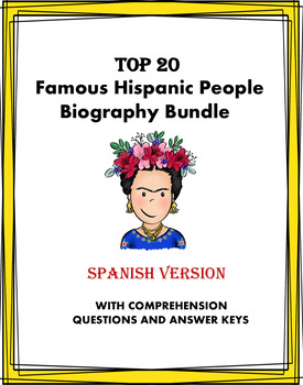 Preview of Spanish Biographies BIG Bundle: Biografías - TOP 20 Famous Hispanics at 50% OFF!