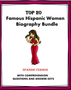 Preview of Women's History Month: 20 Hispanic Women BIG Biography Bundle @50% off!