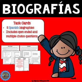 Preview of Spanish Biography Task Cards-BIOGRAFIAS