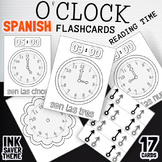 Spanish Black & White It's O'clock Flashcard Time Reading 