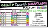 Spanish Black and Brights Editable Name Plates/ Desk Plate