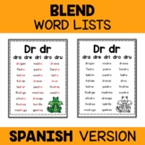 Spanish Blend Word Lists