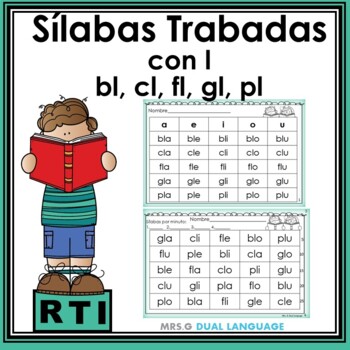 Silabas trabadas con l Actividades de practica Spanish l blends | TPT