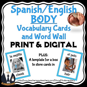 Preview of Spanish Body Vocabulary Digital and Print