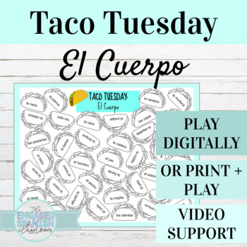 Spanish Ser and Adjectives Activity | Digital or Print Taco Tuesday Game