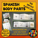 Spanish Body Parts Interactive Notebook Trifold Flashcards