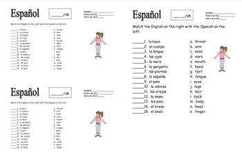 28 teaching body parts in spanish worksheet notutahituq