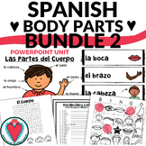 Spanish Body Parts Vocabulary Activities with Pictures, Bi