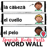 Spanish Body Parts Vocabulary Word Wall with Pictures - Bu