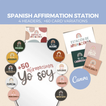 Preview of Spanish Boho Affirmation Station, Mirror Display, Bilingual Classroom Decor