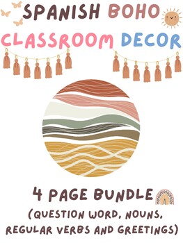 Preview of Spanish Boho Classroom Decor Posters