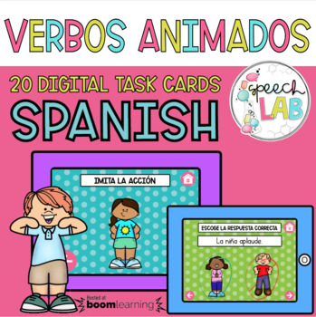 Preview of Spanish Boom Cards Animated Actions - Verbos Animados - Distance Learning