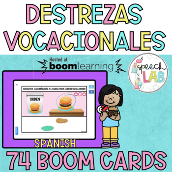 Preview of Spanish Boom Cards | Hamburger Vocational Skills - Destrezas Vocacionales