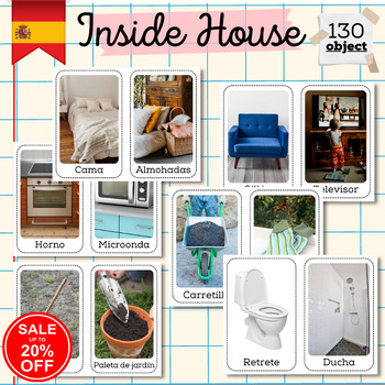 Preview of Spanish Bundle 130 Objects in Houses With Real Photos, Google Slides™.