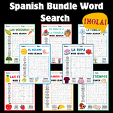 Spanish Bundle Word Search Vocabulary Worksheet Activity