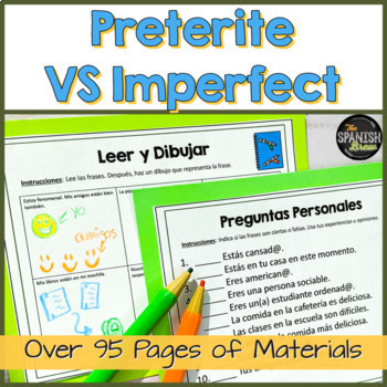 Preview of Spanish Bundle about preterite vs imperfect | Activities & Task Cards