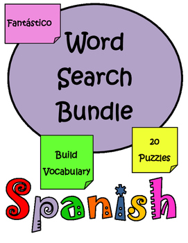 Preview of Spanish Word Search Bundle Build Vocabulary Improve Spelling