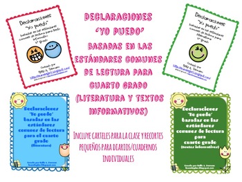 Preview of I CAN Statemements ( 4th grade / BUNDLE / Spanish)