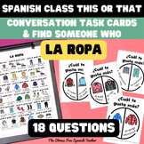 Spanish CLOTHING THIS OR THAT ROPA Conversation Task Cards