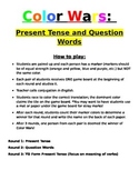 Spanish COLOR WARS Game--Present Tense and Question Words