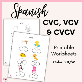 Preview of Spanish CVC, VCV & CVCV Printable for Speech Therapy