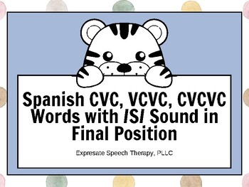 Spanish Cvc Vcvc Words With S Sound In Final Position Tpt