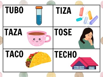 Spanish CVCV Words with /t/ Sound in the Initial Position | TpT