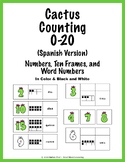 Spanish Cactus Counting 0-20 (Numbers/Ten Frames/Word Numb