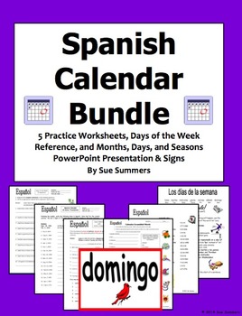 Preview of Spanish Calendar Bundle - Days of the Week, Months, and Seasons