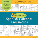Spanish Calendar Crossword Puzzle Bundle - Months, Days of
