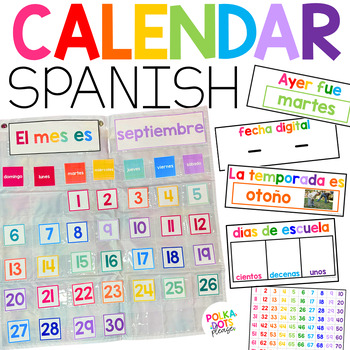 Preview of Spanish Calendar Math Activities | Spanish Classroom Decor