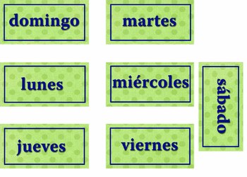 Spanish Calendar Pieces (months and days) by Alma Valle TpT