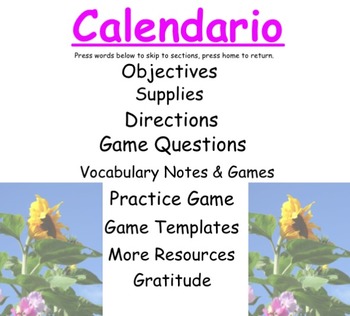 Preview of Spanish Calendar SMARTboard Games