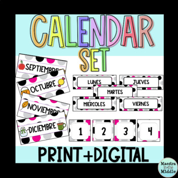 Preview of Spanish Calendar Set Pieces | El Calendario