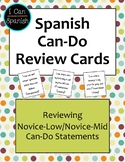 Spanish Can-Do Review Cards I: Novice-Low to Novice-Mid