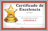 Spanish Certificate of Excellence